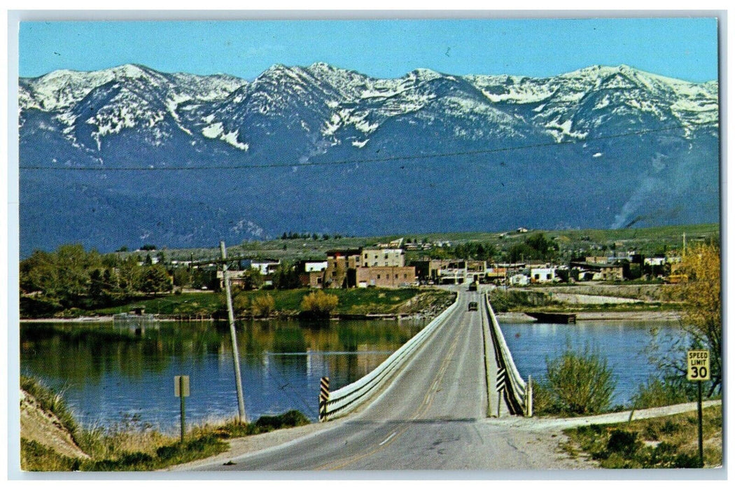 c1960 Highway Mission Range Sparkling Background Cherry Polson Montana Postcard