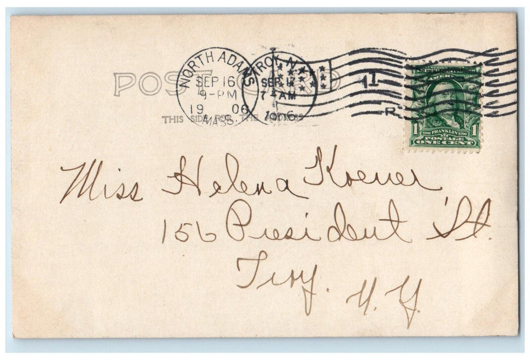 1906 Woods Windsor Pond North Adams Massachusetts MA Antique RPPC Photo Postcard