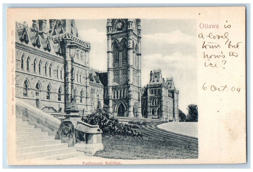 c1910 Parliament Building Ottawa Ontario Canada Posted Antique Postcard