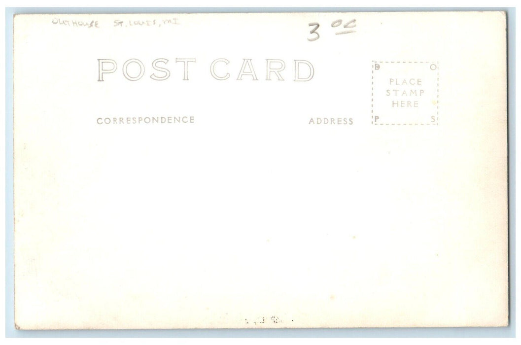 c1940's Outhouse Wood Pile Cabin St. Louis Michigan MI RPPC Photo Postcard