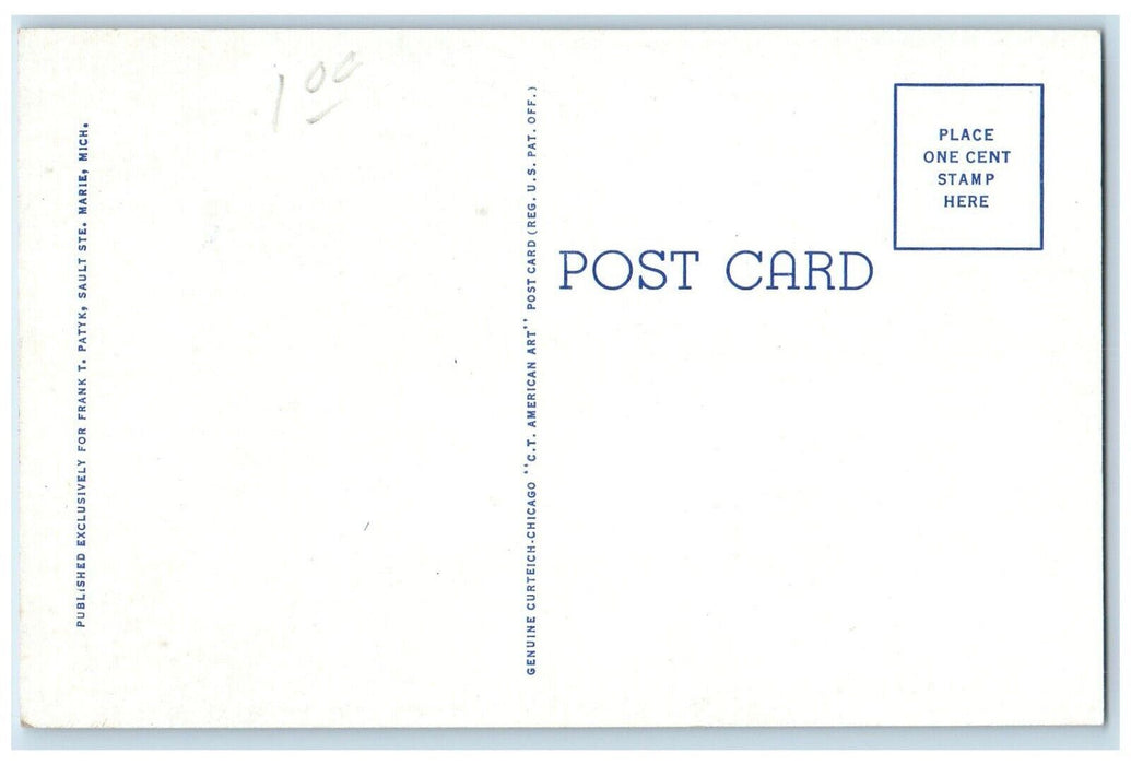 c1940 General View Sault Ste Marie From Soo Locks Michigan MI Vintage Postcard