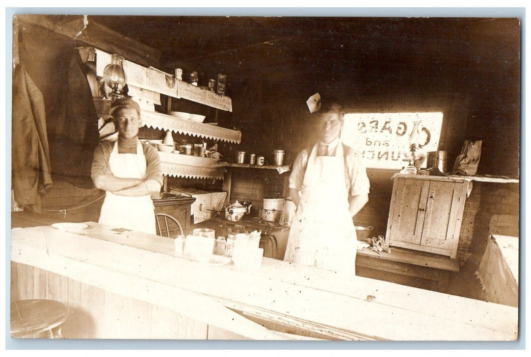 c1910's Restaurant Interior Denver Colorado CO Antique RPPC Photo Postcard