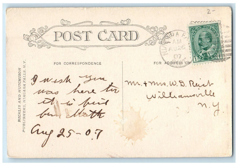 1907 View from Brock Monument Queenston Canada Antique Posted Postcard