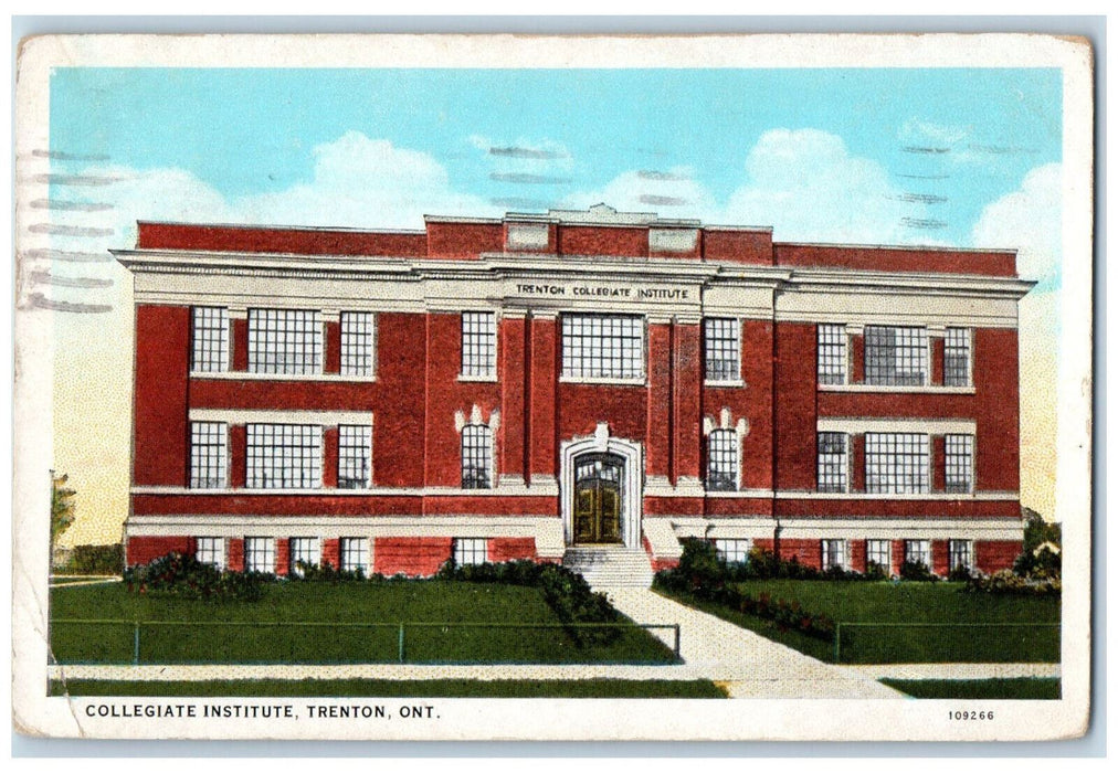 1956 Collegiate Institute Trenton Ontario Canada Antique Posted Postcard