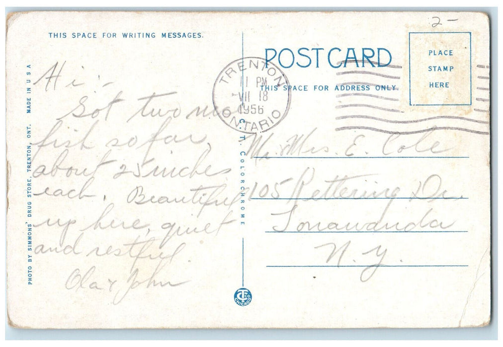 1956 Collegiate Institute Trenton Ontario Canada Antique Posted Postcard