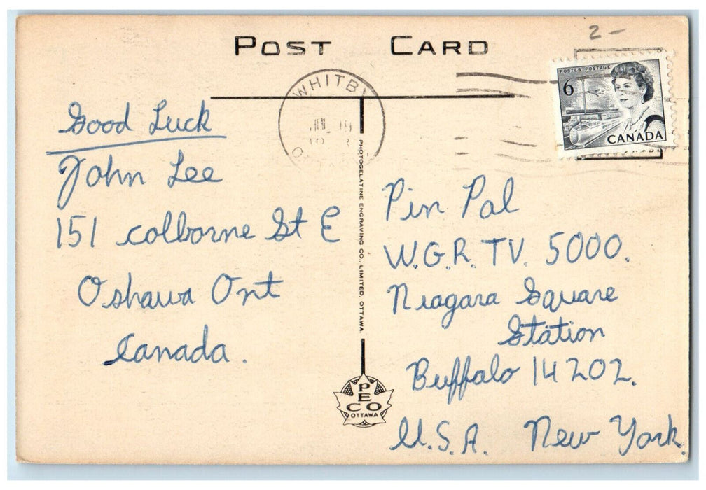 c1940's The Public Library Stratford Ontario Canada Antique Posted Postcard