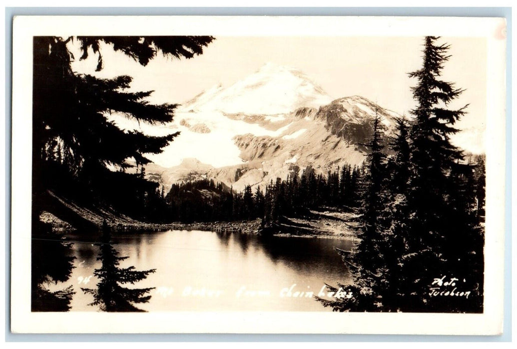 c1940's View From Mountain Baker Lakes Unposted Vintage RPPC Photo Postcard