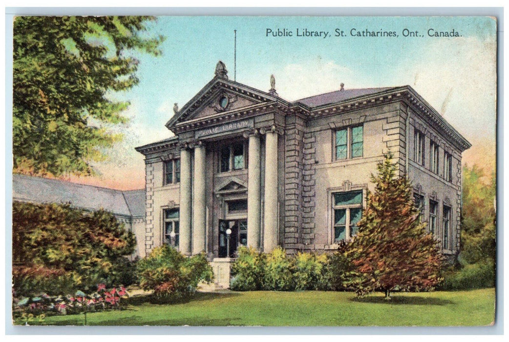 c1910 Public Library St. Catharines Ontario Canada Unposted Antique Postcard