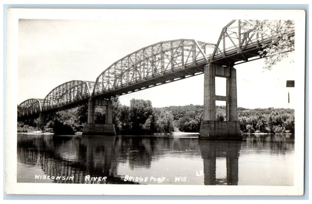 Wisconsin River Bridgeport Wisconsin WI Unposted Vintage RPPC Photo Postcard