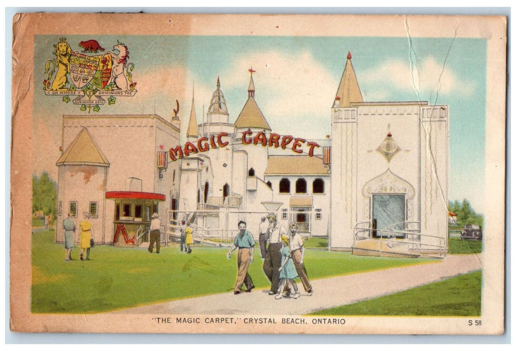 c1940's The Magic Carpet Crystal Beach Ontario Canada Vintage Unposted Postcard