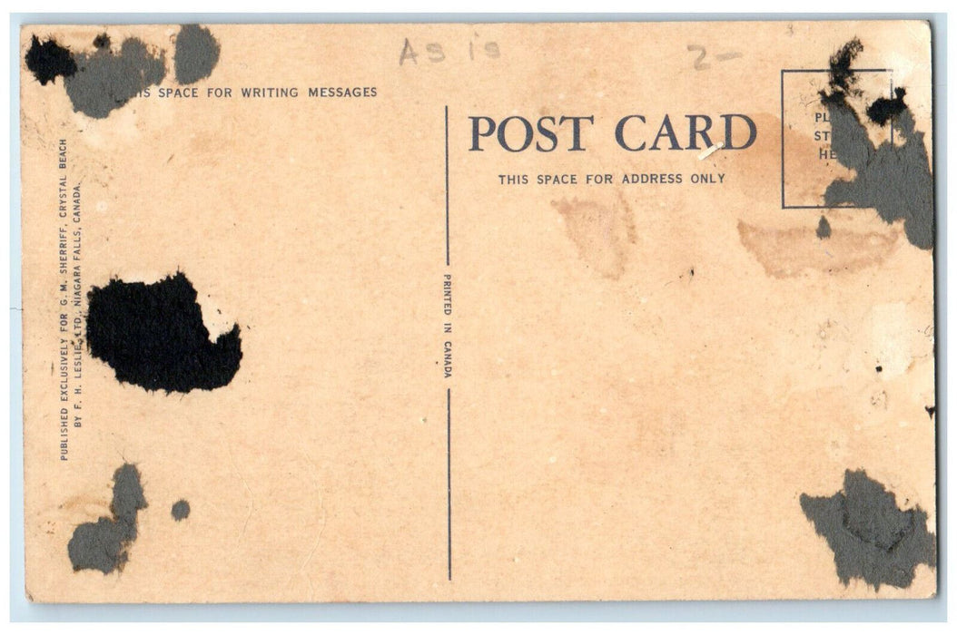c1950's Lake Erie Lighthouse AT PT Abino Near Crystal Beach Canada Postcard