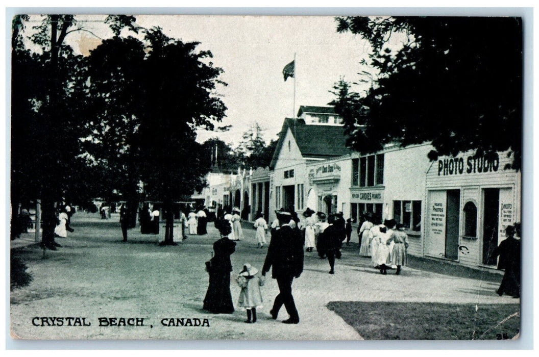 c1910 Candy Store Photo Studio Crystal Beach Ontario Canada Antique Postcard