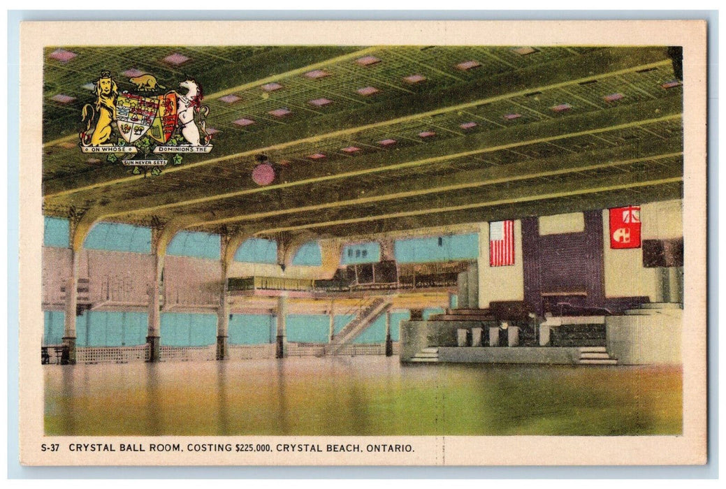 c1940's Crystal Ball Room Crystal Beach Ontario Canada Vintage Postcard
