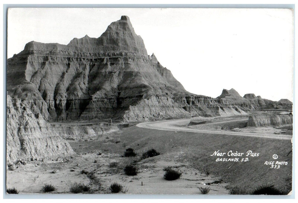 1959 Near Cedar Pass Badlands Spearfish South Dakota SD RPPC Photo Postcard