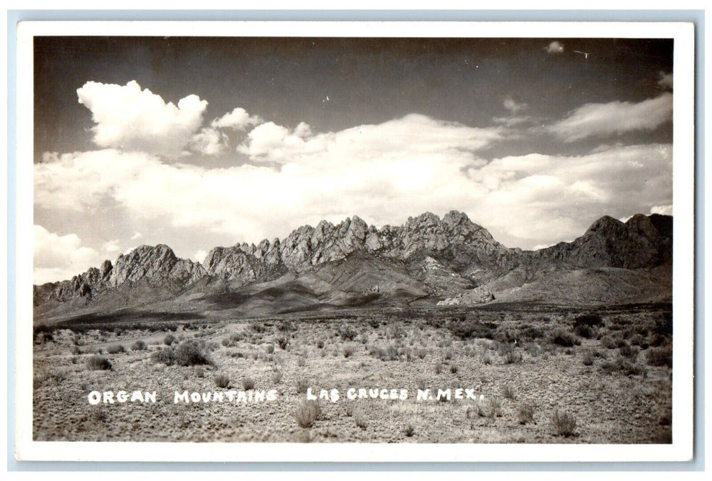 c1940's Organ Mountains Las Cruces New Mexico NM Vintage RPPC Photo Postcard