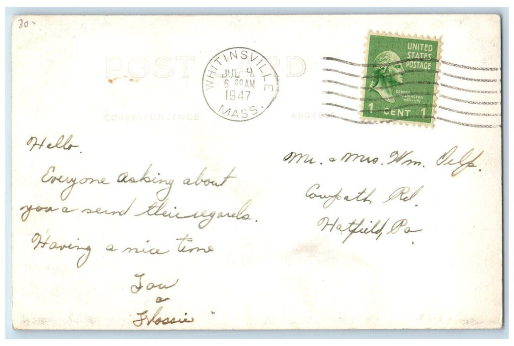 1947 Christian Reform Chruch Whitinsville Massachusetts MA RPPC Photo Postcard