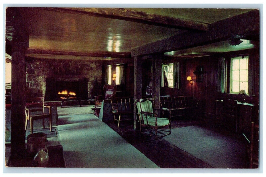 1954 Living Room Jug End Barn Round Resort South Egremont Massachusetts Postcard