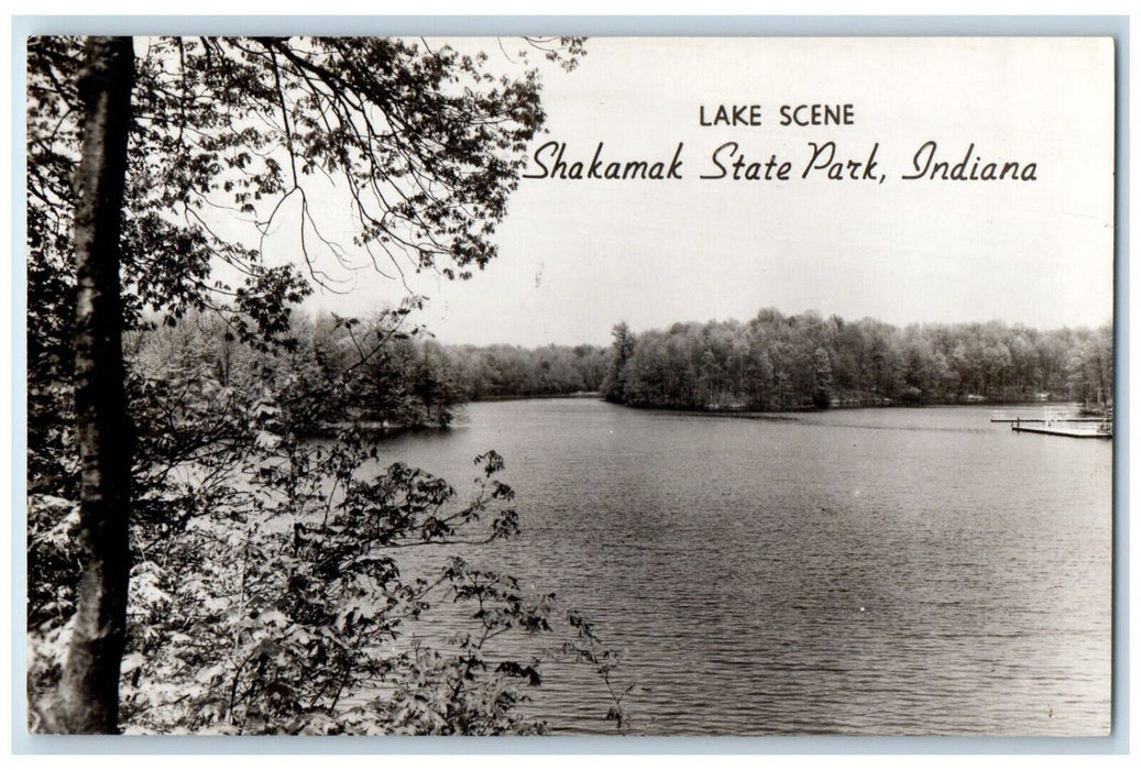 c1930's View Of Lake Scene Shakamak State Park Indiana IN RPPC Photo Postcard