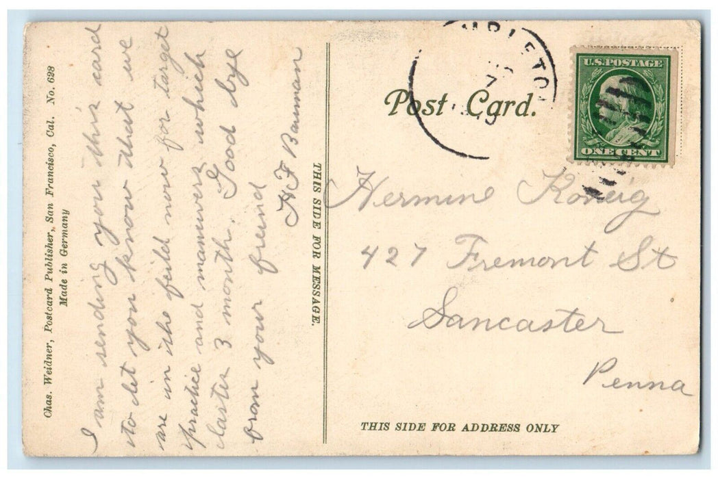 1910 Shipping Wheat Sack Working Pier Dock  San Francisco California CA Postcard