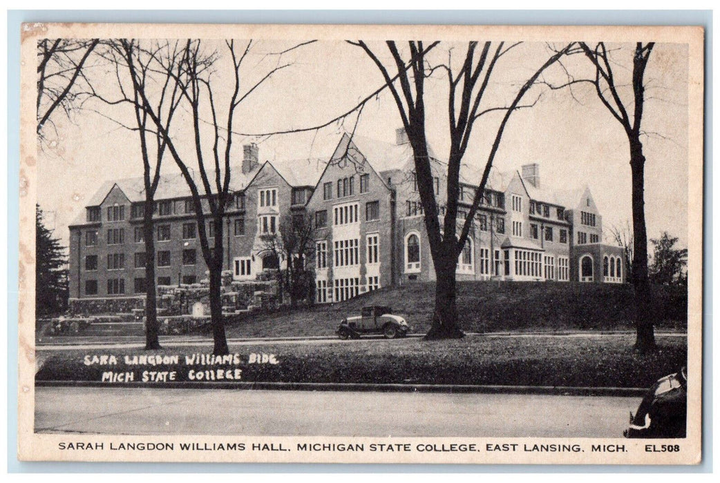 Sarah Langdon Williams Hall Michigan State College East Lansing MI Postcard