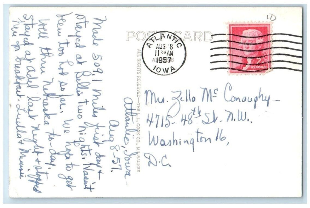 1957 Atlantic Hospital View Atlantic Iowa IA RPPC Photo Posted Postcard