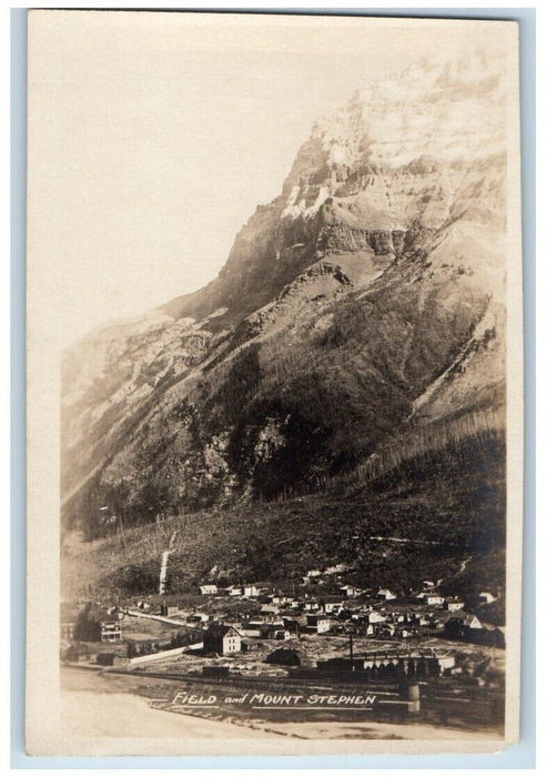 c1920's Mount Stephen Field View British Columbia Canada RPPC Photo Postcard
