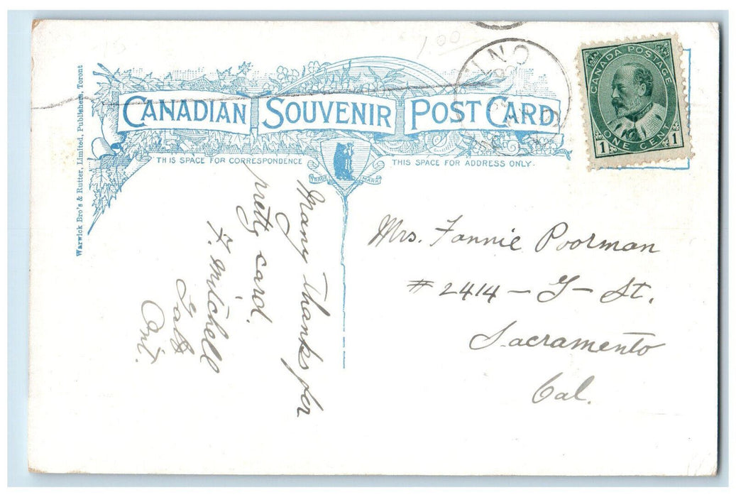 c1910 Train Locomotive C.P.R. Bridge Galt Ontario Canada Antique Postcard