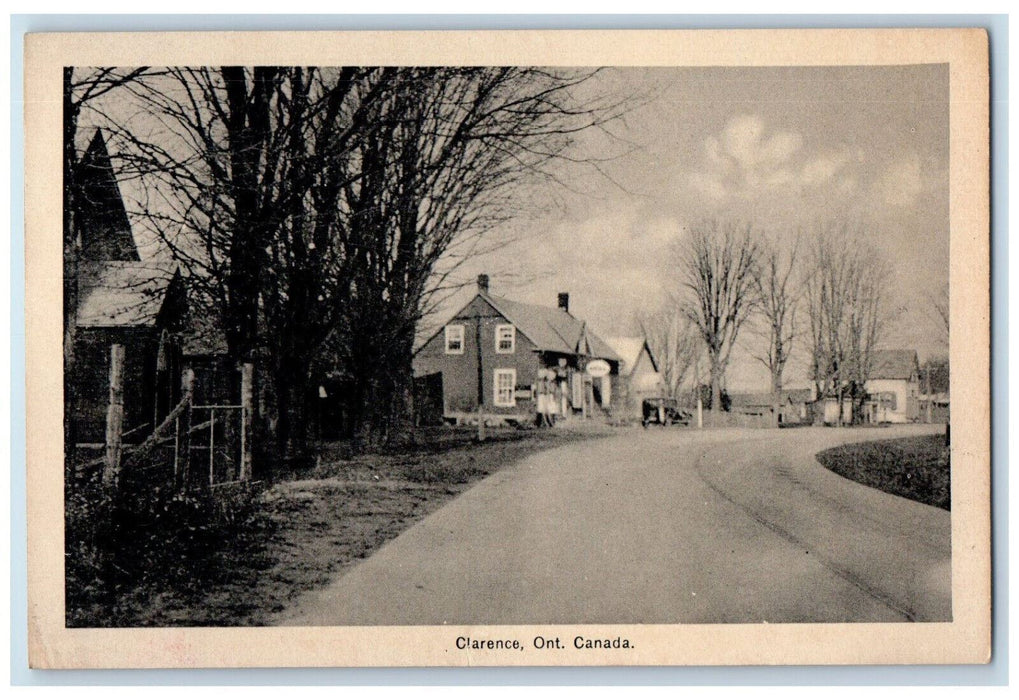 c1940's Scene of Buildings at Clarence Ontario Canada Vintage Unposted Postcard