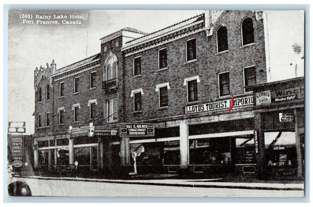 c1940's Barber Shop Businesses Rainy Lake Hotel Fort Frances Canada Postcard