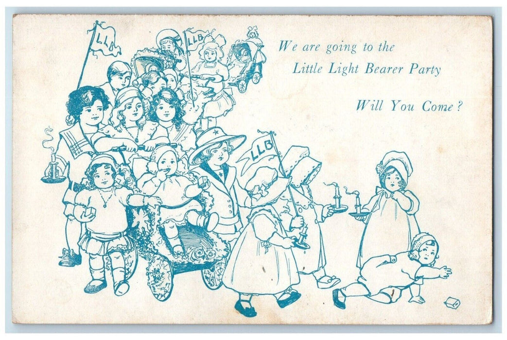 1912 Little Light Bearer Party Manchester Iowa IA Posted Antique Postcard