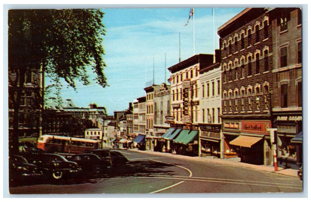 c1950's Along This Street Fabrique Street Quebec Canada Vintage Postcard