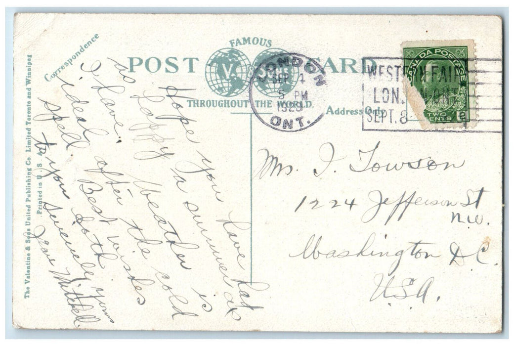 1929 Tillman Richmond Street Corner Dundas London Ontario Canada Postcard