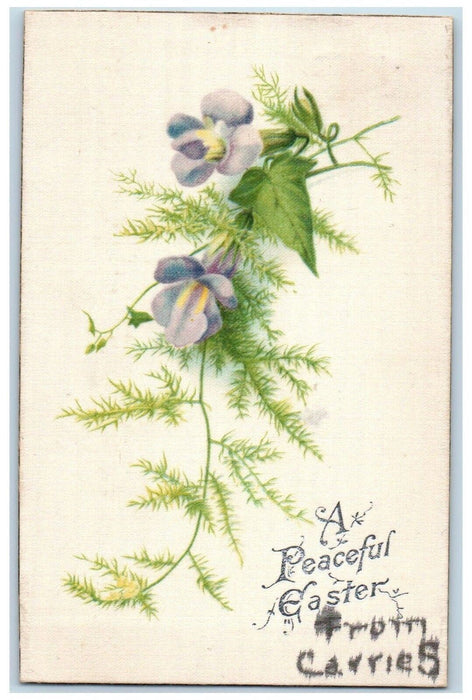 1908 Easter Purple Flowers Winsch Back Silk Aurium Michigan MI Antique Postcard