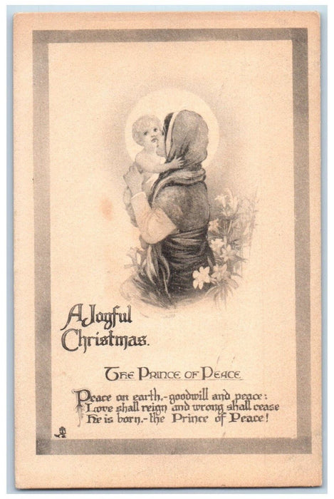 1917 Christmas The Prince Of Peace Lily Flowers Tuck's Posted Antique Postcard