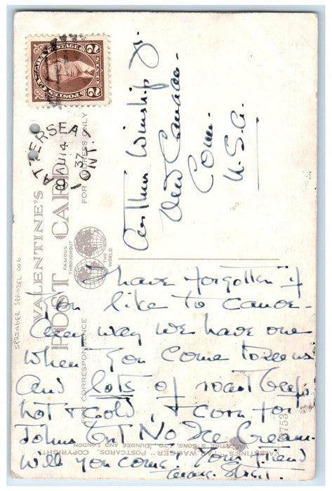 1937 Best Of Pals Springer Spaniel Dog Battersea Ontario Canada Vintage Postcard