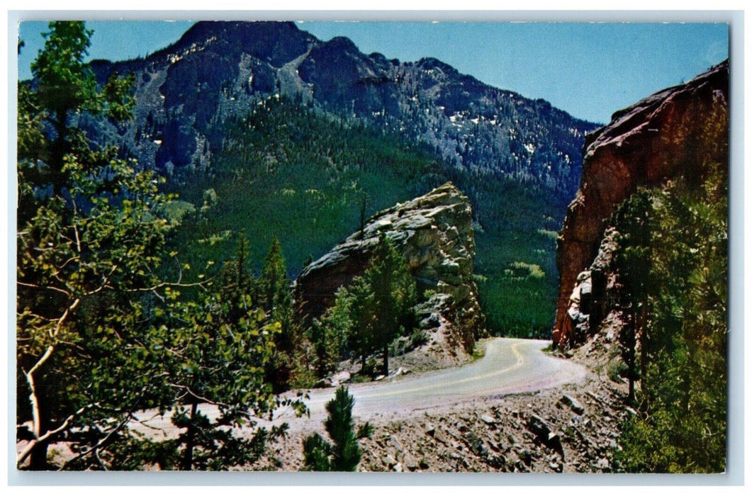 1958 South St Vrain Highway Twin Sisters Peaks Baldpate Inn Colorado CO Postcard