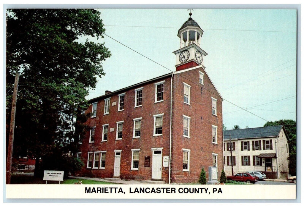c1960 Marietta Lancaster County Pennsylvania Old Town Museum School PA Postcard