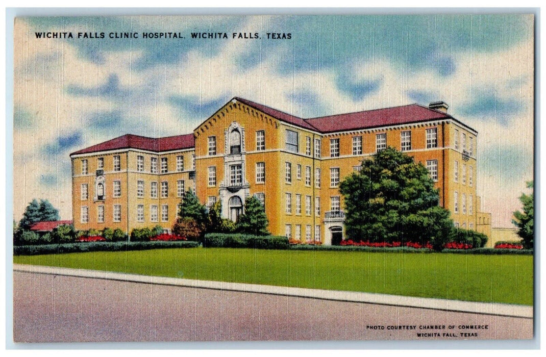 1940 Wichita Falls Clinic Hospital Building Wichita Falls Texas Vintage Postcard