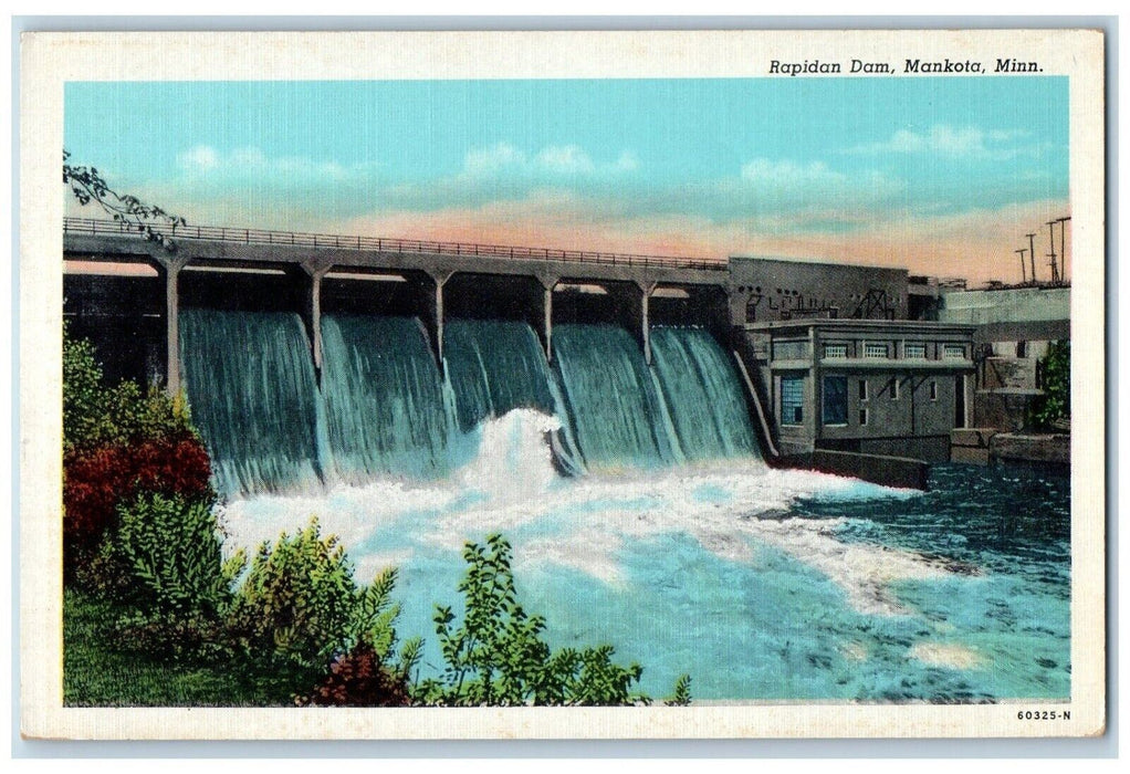 c1940 Scenic Rapidan Dam Mankato Minnesota MN Antique Vintage Unposted Postcard