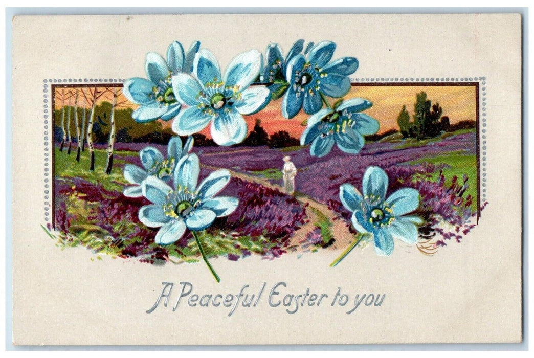 c1910's Easter Flowers Farm Woman Tuck's Scarboro Ontario Canada Posted Postcard