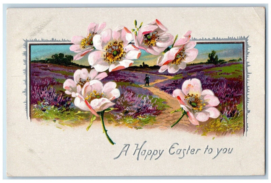 c1910's Easter Flowers Farm Tuck's Embossed Scarboro Ontario Canada Postcard