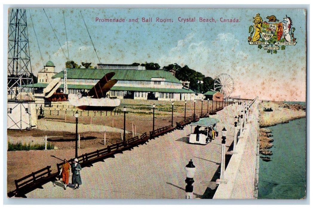 c1910 Promenade and Ball Room Crystal Beach Ontario Canada Antique Postcard