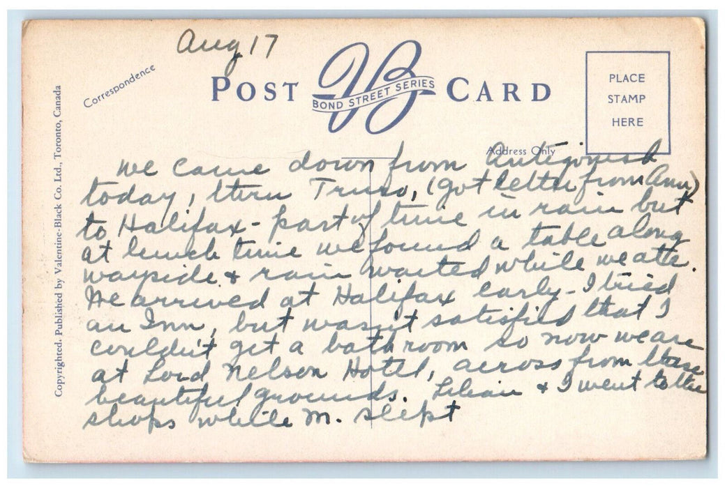 c1940's The Fountain Public Gardens Halifax Nova Scotia Canada Vintage Postcard