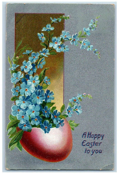 c1910's Easter Hatched Egg Pansies Flowers Tuck's Embossed Canada Postcard