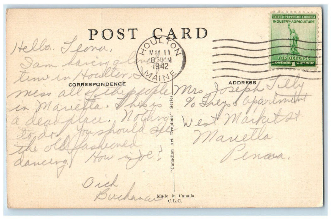 1942 The Intervale Lands of the Saint John River New Brunswick Canada Postcard