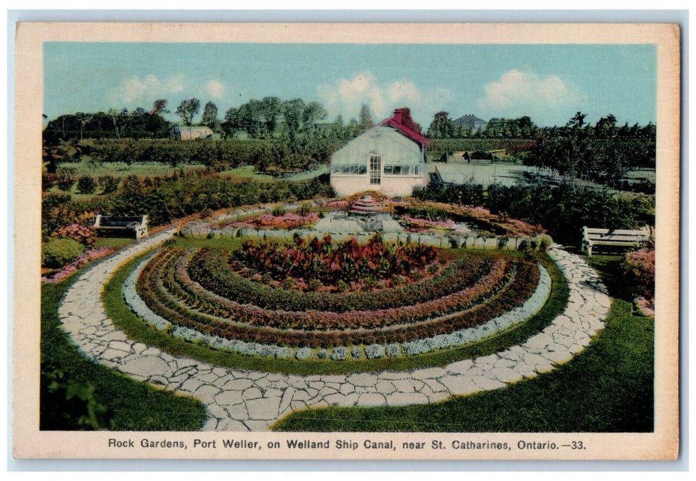 1938 Rock Gardens Port Weller Near St. Catharines Ontario Canada Postcard