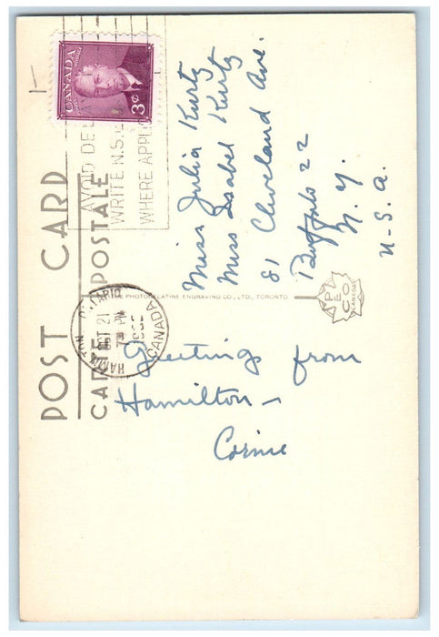 c1950's Sunken Gardens McMaster University Hamilton Canada Vintage Postcard