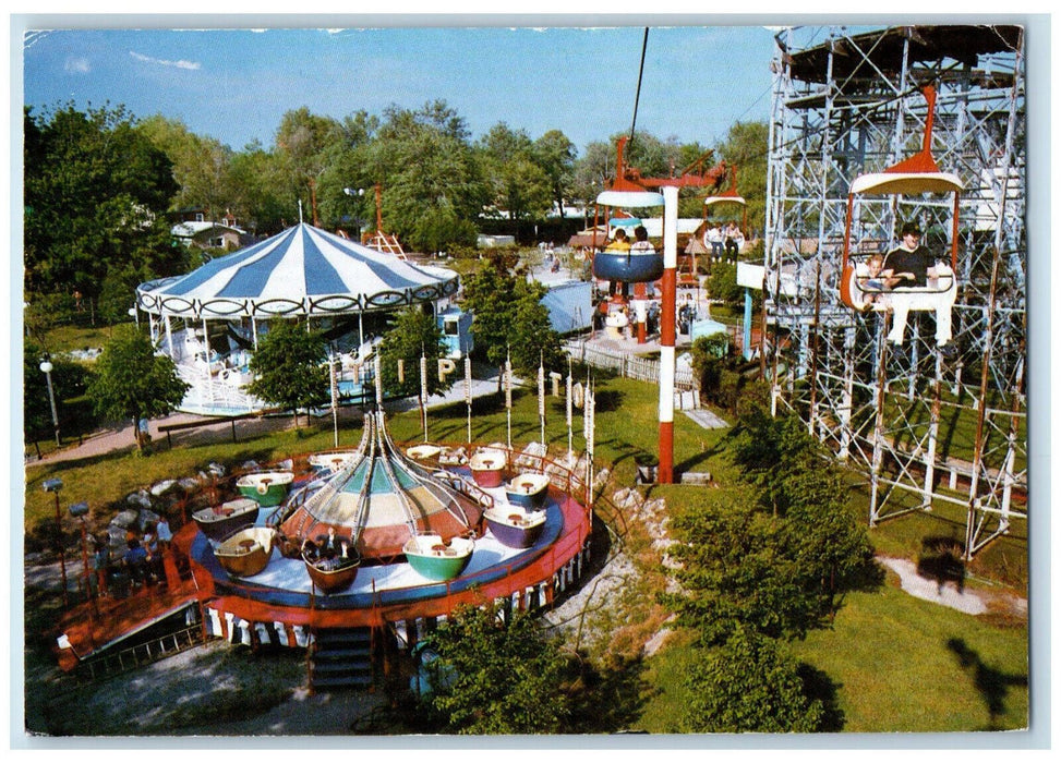 c1960's The Midway Crystal Beach Amusement Park Crystal Beach Canada Postcard
