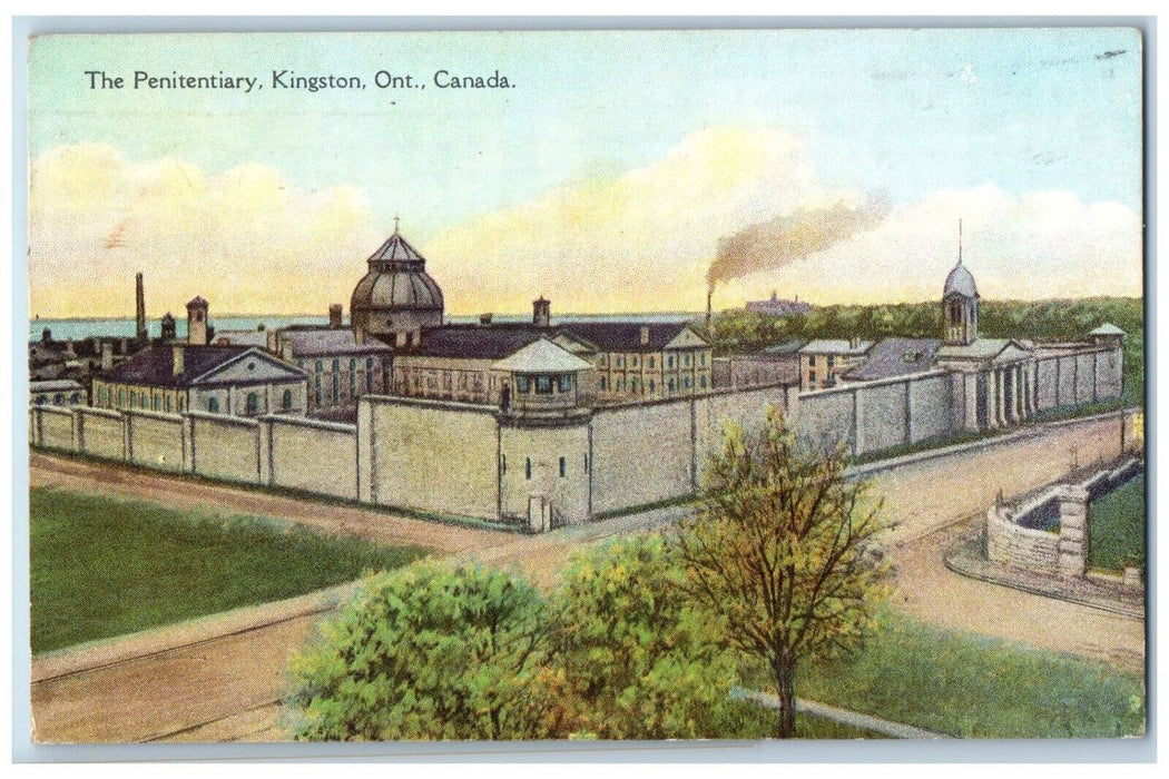 1929 The Penitentiary Kingston Ontario Canada Exhibition Stamp Posted Postcard