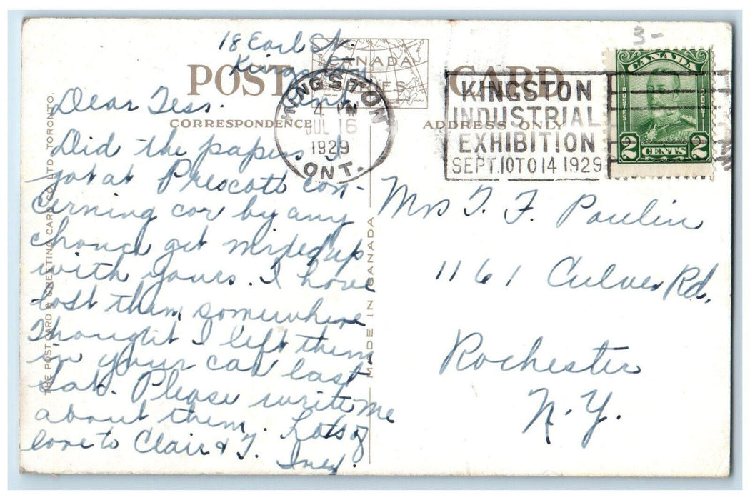 1929 The Penitentiary Kingston Ontario Canada Exhibition Stamp Posted Postcard